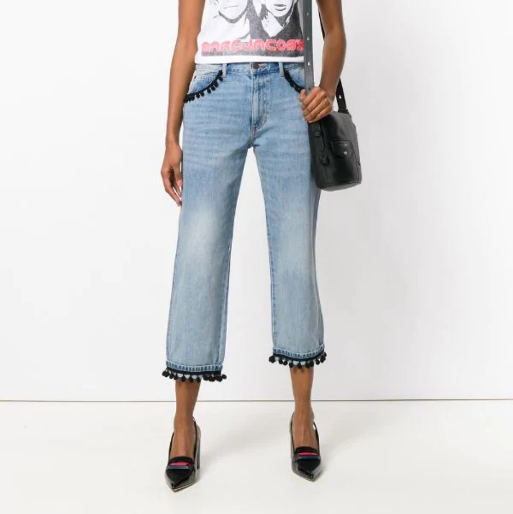 Marc Jacobs cropped pom pom jeans